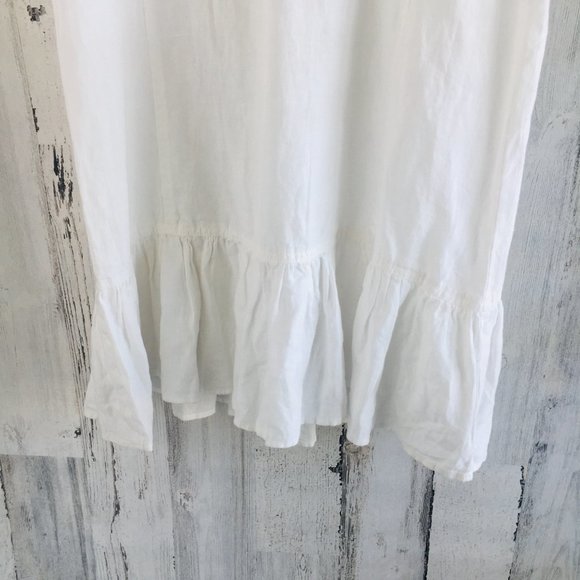 Joie Brandt 100% Linen Ruffled Flounce Shift Dress - Picture 3 of 10